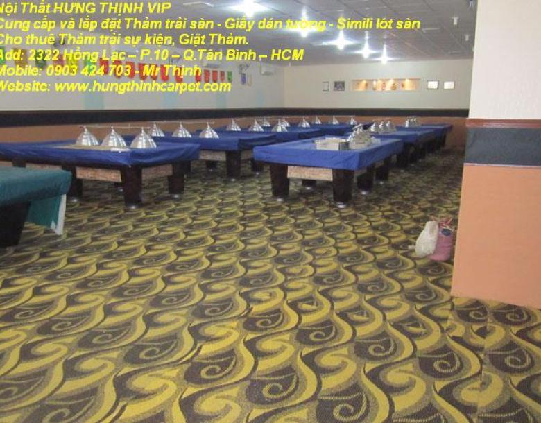 Thảm lót sàn câu lạc bộ Bida, ban tham lot cau lac bo bida, Q.Bình Thạnh tpHCM