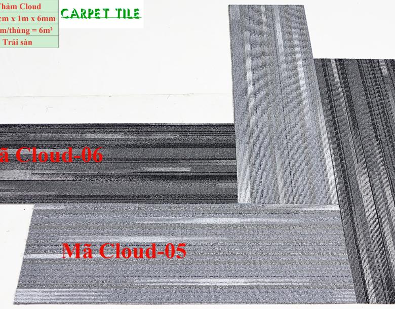 Thảm tấm đế cao su pvc mã Cloud