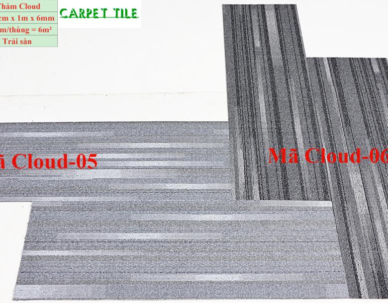 Thảm tấm đế cao su pvc mã Cloud