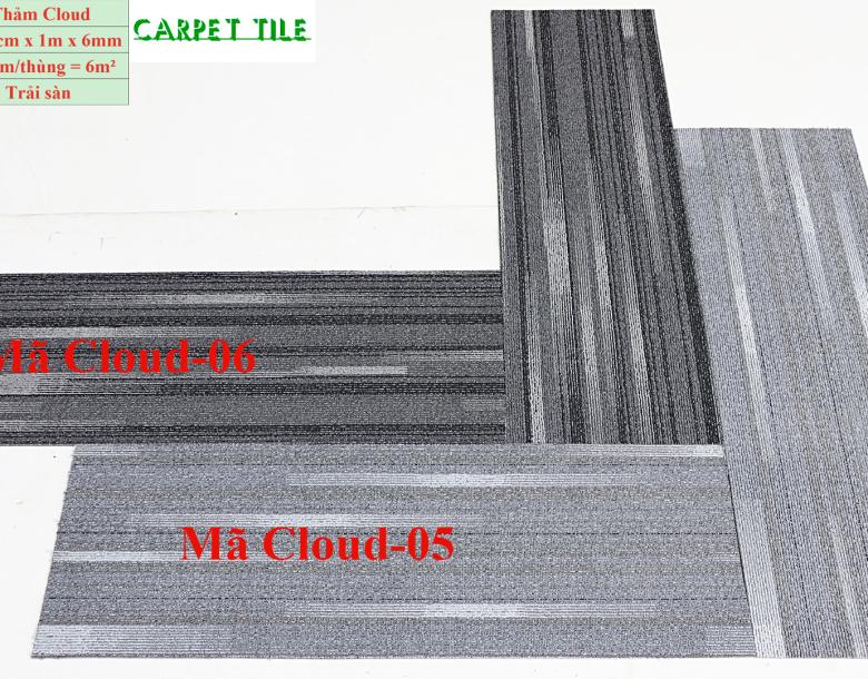 Thảm tấm đế cao su pvc mã Cloud