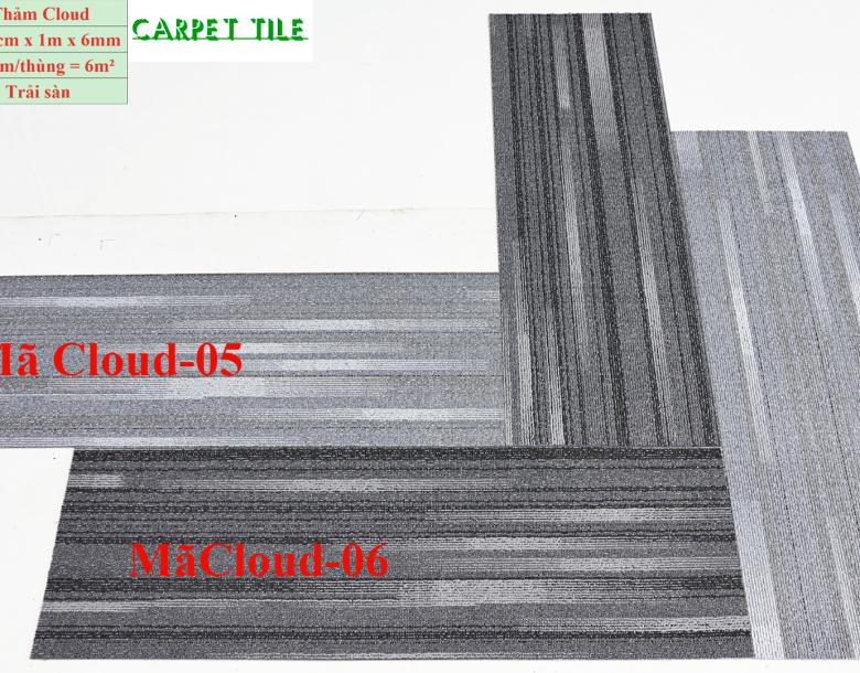 Thảm tấm đế cao su pvc mã Cloud